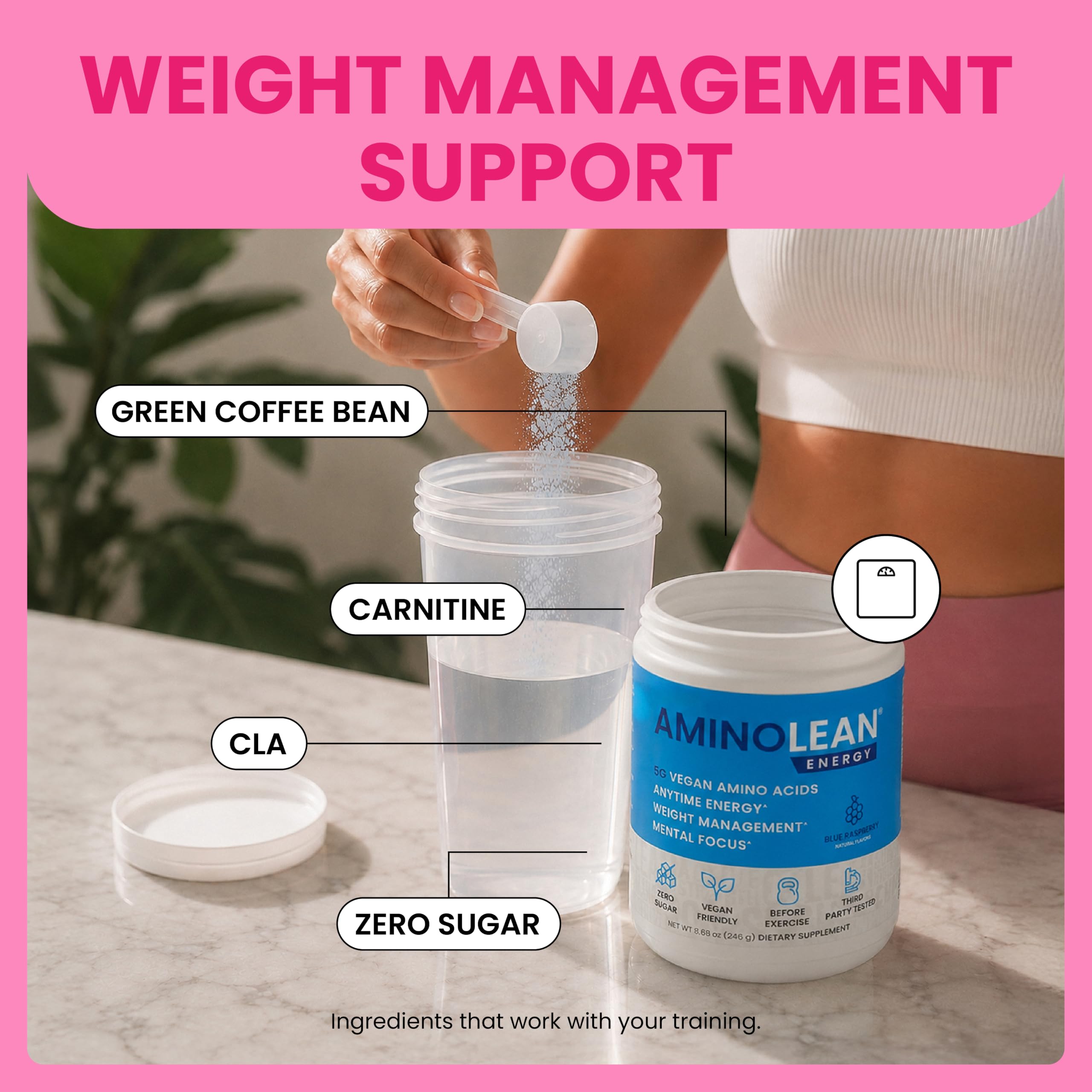 AminoLean Pre Workout Powder - Natural Amino Energy with Vegan Amino Acids — Amazon image 5
