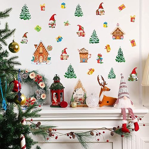 Miniatura 4 de TOARTI Adhesivo de pared de Navidad, calcomanías de pared de Feliz Navidad, calcomanías de árboles de Navidad, decoración de vacaciones, suministros