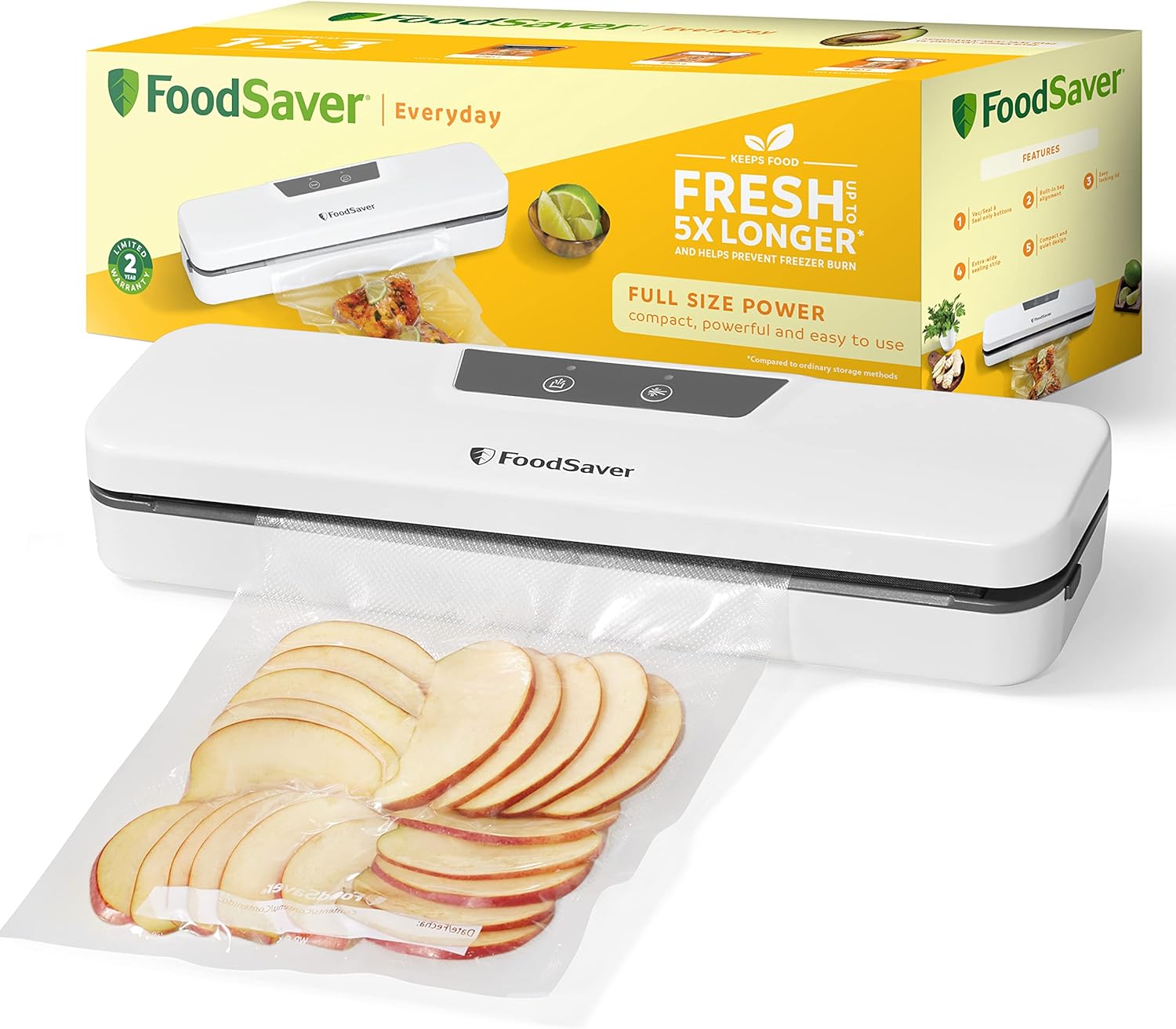 FoodSaver Everyday Vacuum Sealer Machine Keeps Food Fresh