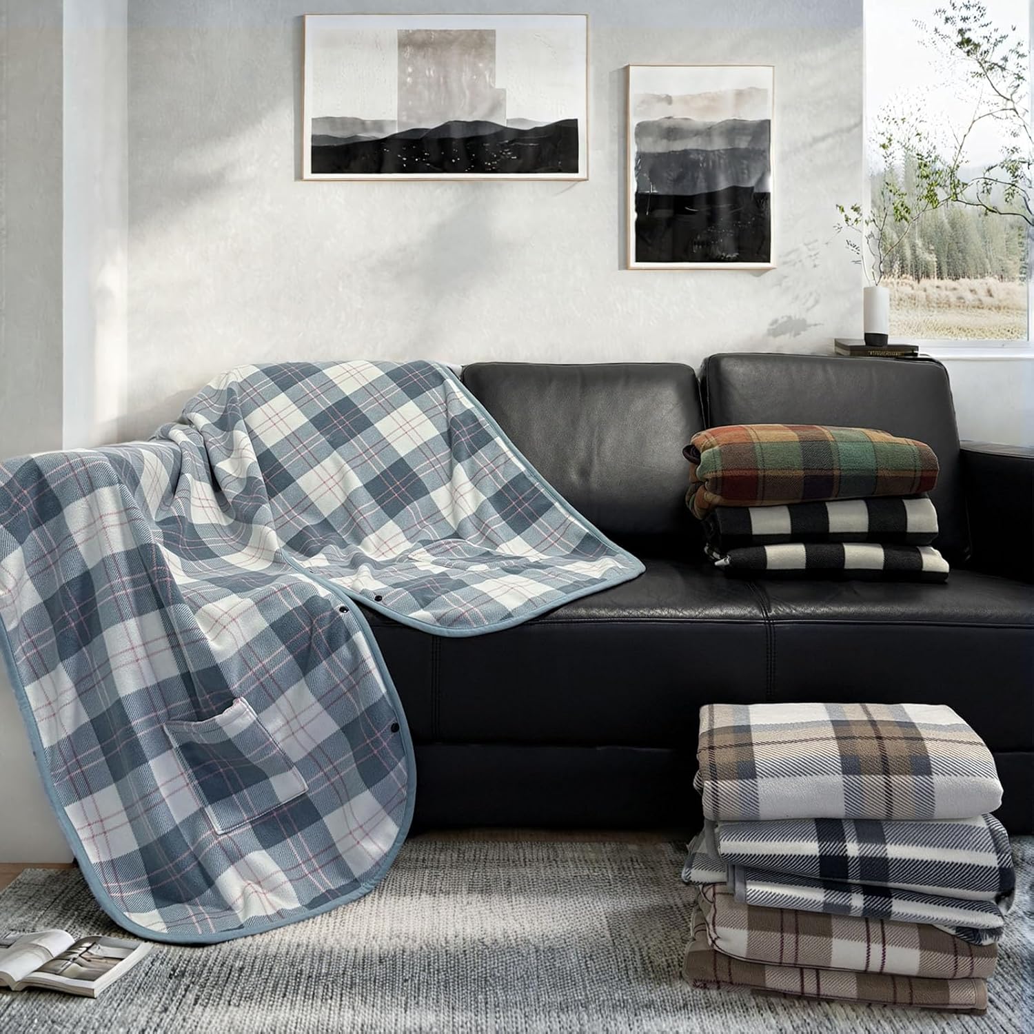 forestfish Wearable Blanket Poncho With Pockets And Buttons, Flannel Shawl Wrap Blanket For Women Soft And Warm - Image 7