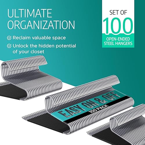 Miniatura 7 de Perchas de acero inoxidable para hombre, juego de perchas antideslizantes con extremos abiertos (4)