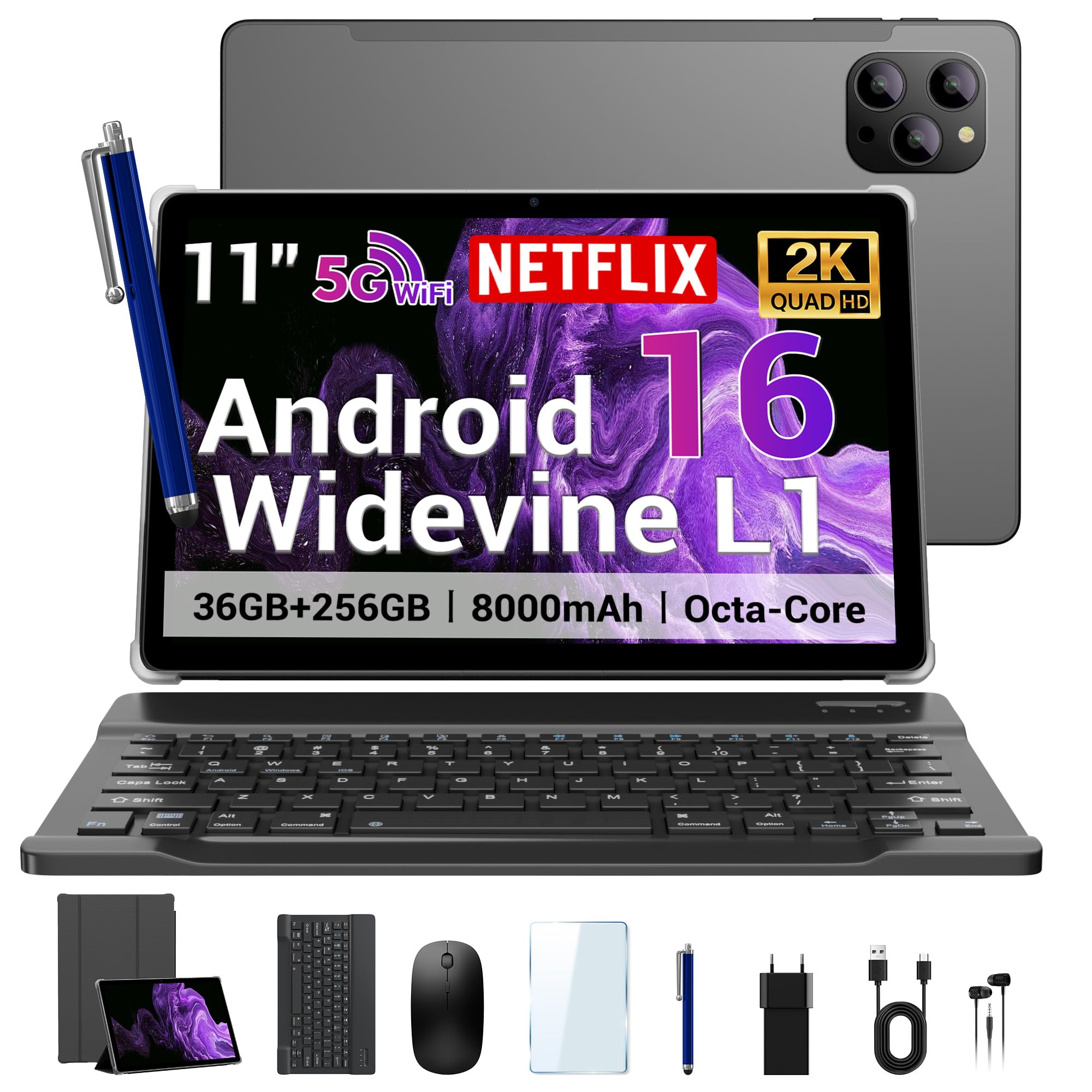 Amazon.com : ROSYVIBE 2025 Slim 11 Inch Android 16 Tablet with