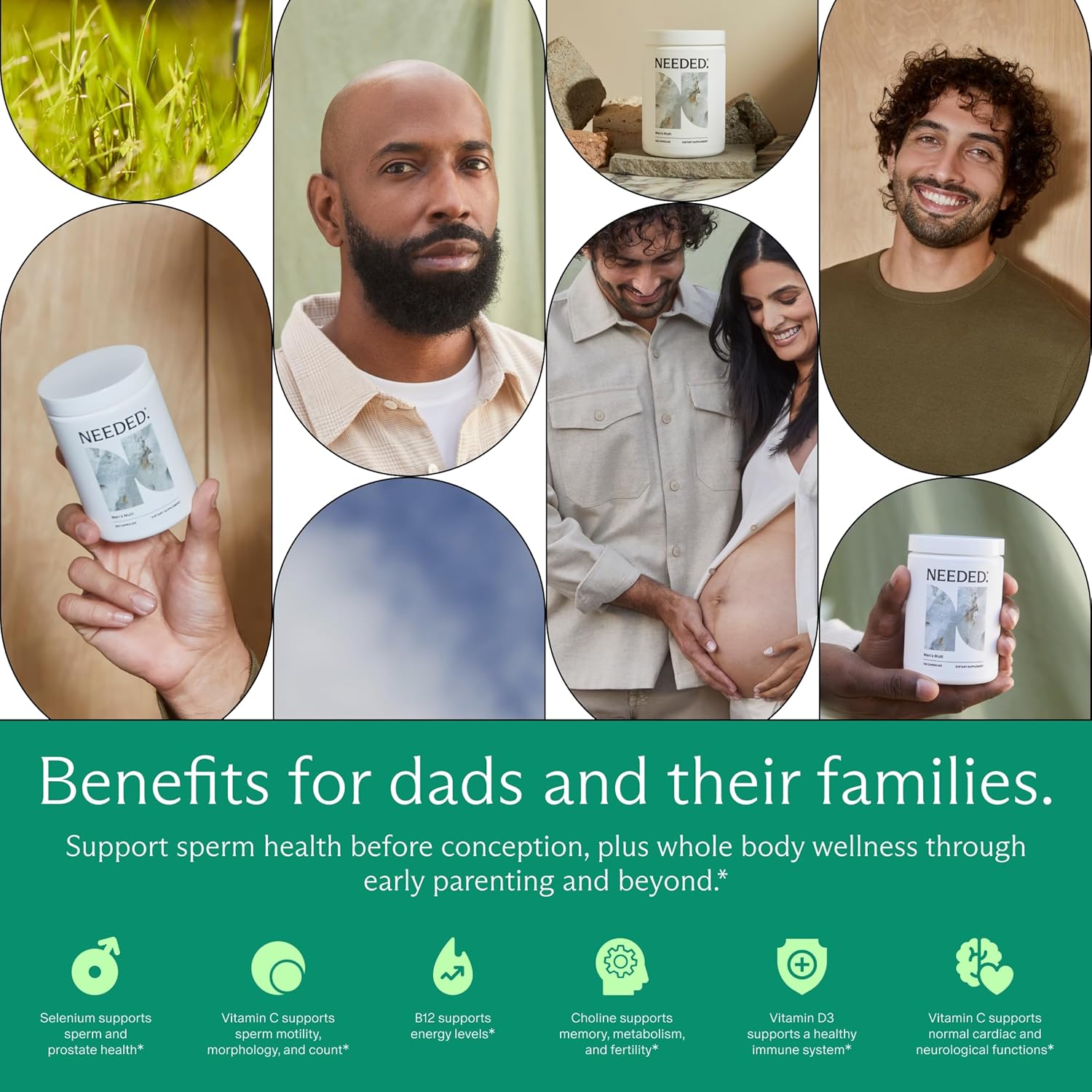 Needed. Multivitamin for Men - 25 Optimal Nutrients for Fertility & Men's Health - Mens Multivitamin with Vitamin D3 2000IU, B12 Vitamins, 200 MCG Selenium - Men's Fertility Supplement, 30 Day Supply - Image 4