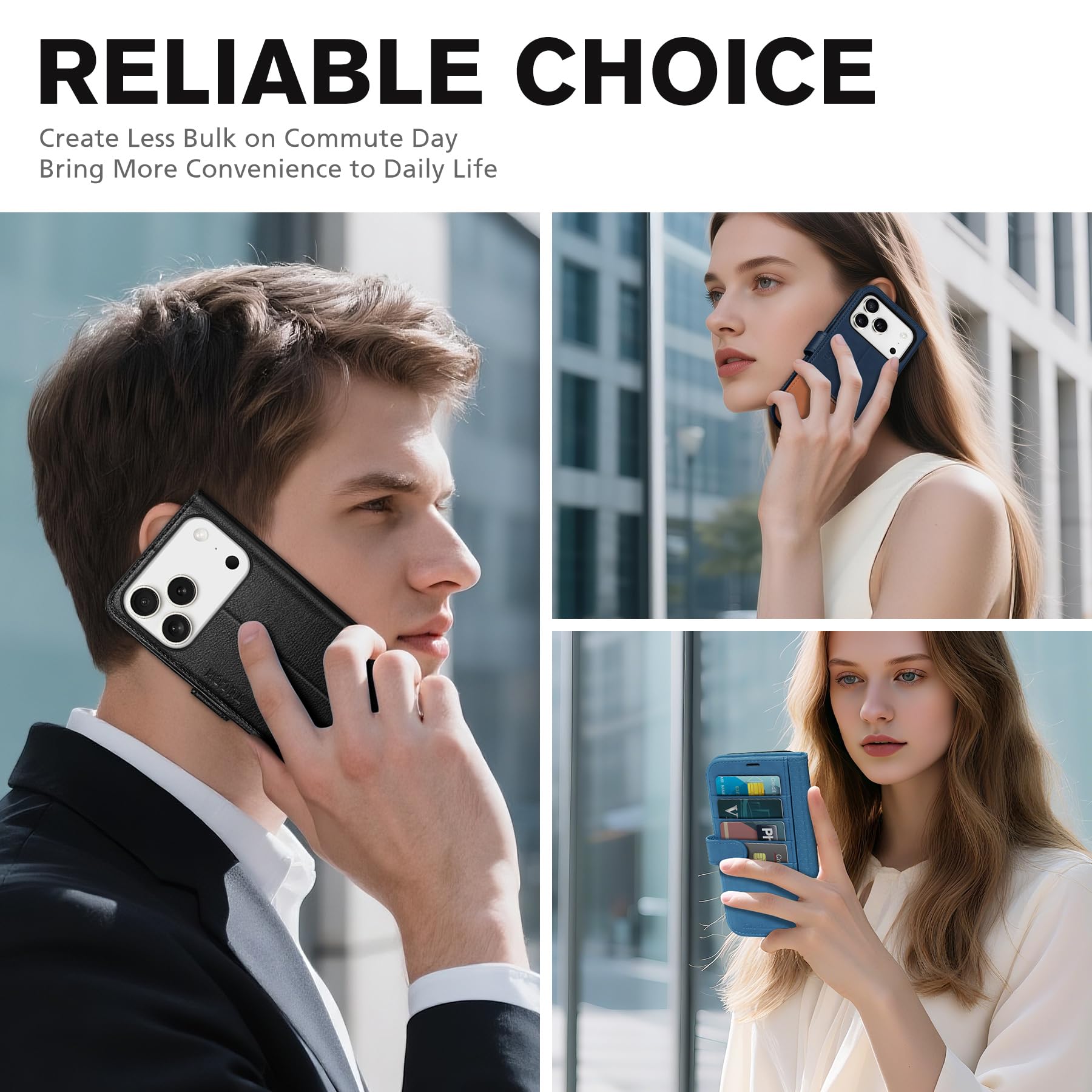 TUCCH Custodia per iPhone 17 Pro 6,3-pollici 5G 2025 [Blocco RFID] Portafoglio | Cover Libro Pelle Sintetica Antiurto TPU Funzione di Supporto Slot Schede Protezione Ottimale Chiusura Magnetica, Blu