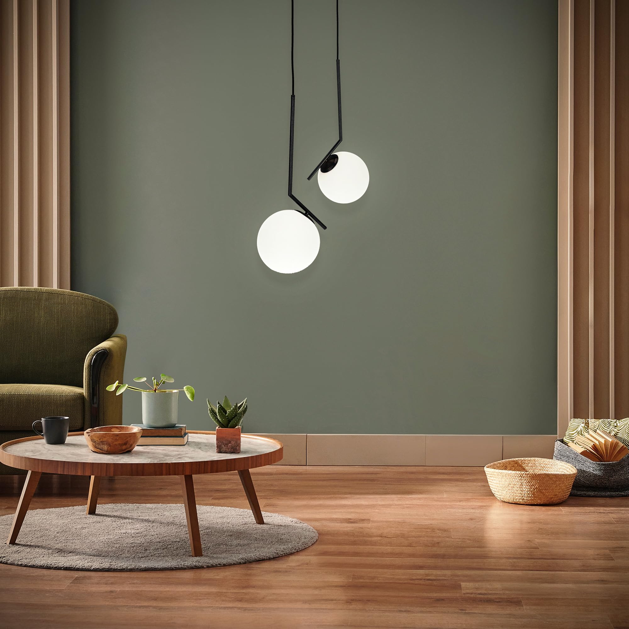 EDO lampada a sospensione a soffitto PELOTA in vetro glamour in colore bianco-nero, lampada a sospensione con attacco E27 per max. 60W, per soggiorno, sala da pranzo (20cm) EDO777102