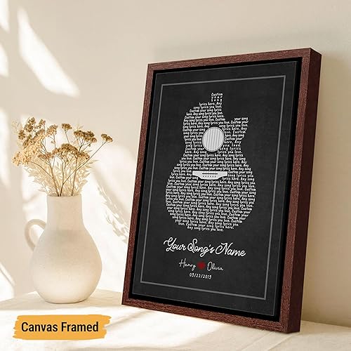 Vista 201 de VICILO Póster musical personalizado con letras de canciones, decoración sentimental perfecta, regalo de San Valentín para él, regalos de novio