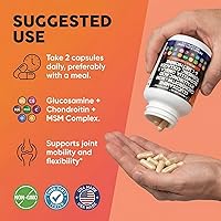 Vista 6 de Clean Nutraceuticals Glucosamina condroitina MSM 1500mg con cúrcuma curcumina, colágeno, ácido hialurónico, Omega 3 - Suplemento de salud articular
