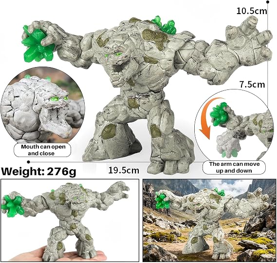 Doyomtoy Stone Monster Toys, Children's Fantasy Creature Toys, Stone Monster Animal Models, Creative Play, Collectible Mythical Beasts, Figurine Gifts for Kids, Birthday Doll Gifts for Boys and Girls