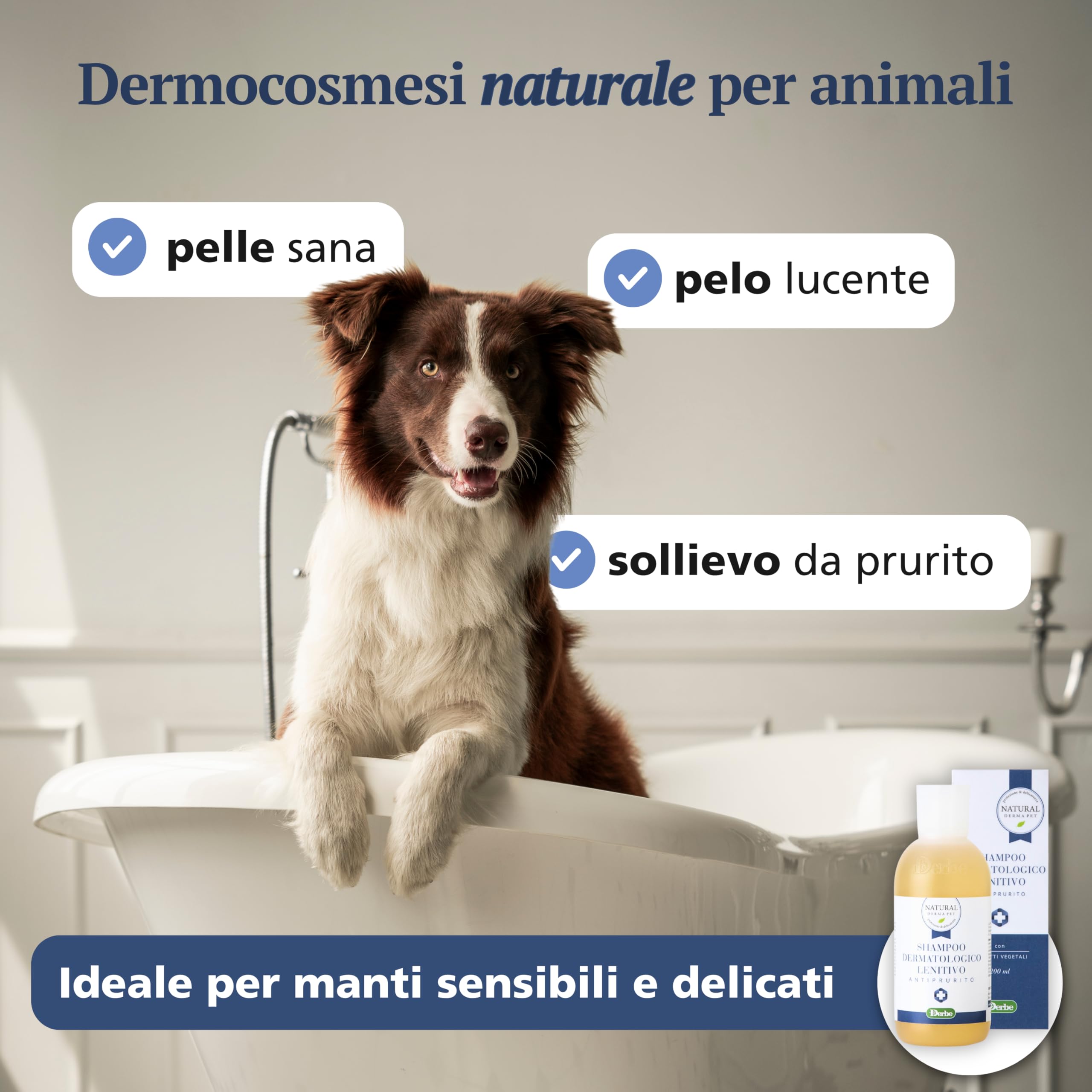 Natural Derma Pet Shampoo per Cani Dermatologico Lenitivo Antiprurito – Azione Detergente Delicata per un Pelo Pulito, Morbido e Profumato – 200 ml – Made in Italy
