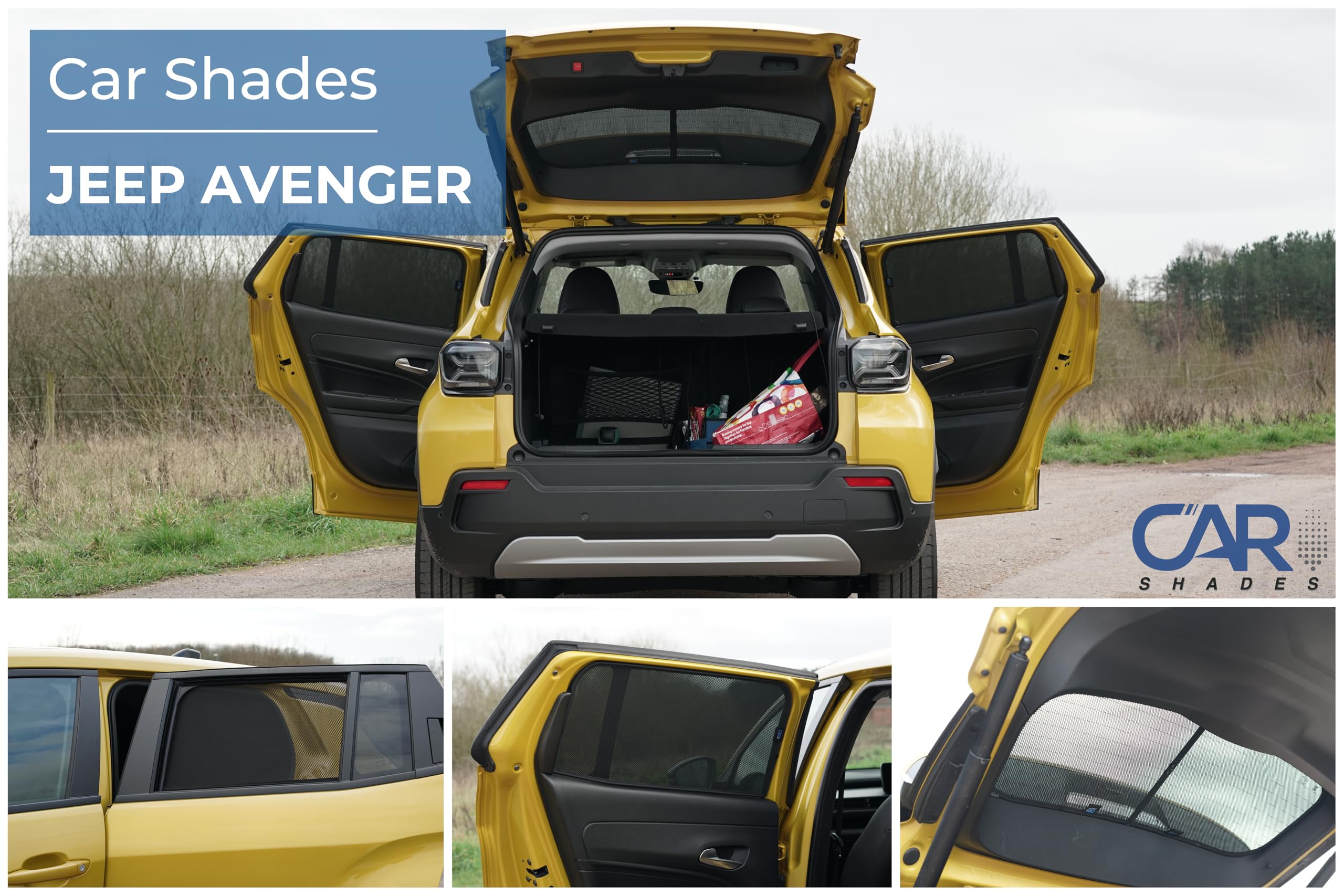 Juego de parasoles de Coche compatibles con Jeep Avenger (J2) 2023 (4 Piezas) de Ajuste Personalizado para automóviles