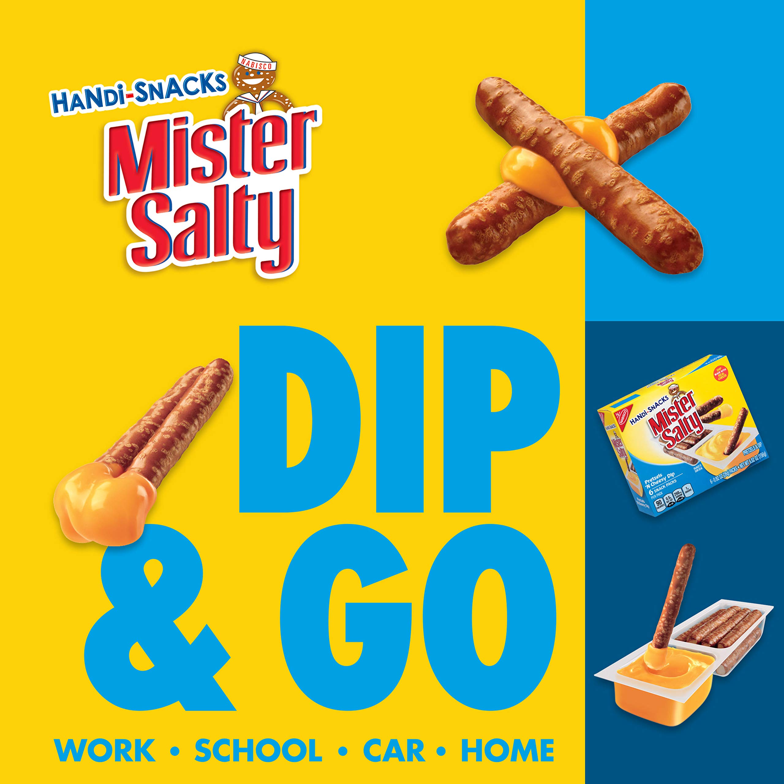 HandiSnacks Mister Salty Pretzels 'N Cheese Dip, 6 0.92oz packs Buy