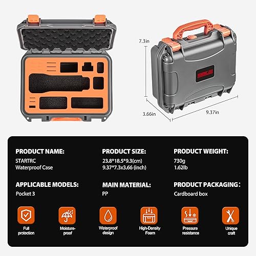 Miniatura 5 de STARTRC OSMO Pocket 3 Estuche rígido, multifuncional, portátil, resistente al agua, para DJI Pocket 3 Creator Combo Cámara Accesorios, Negro -,