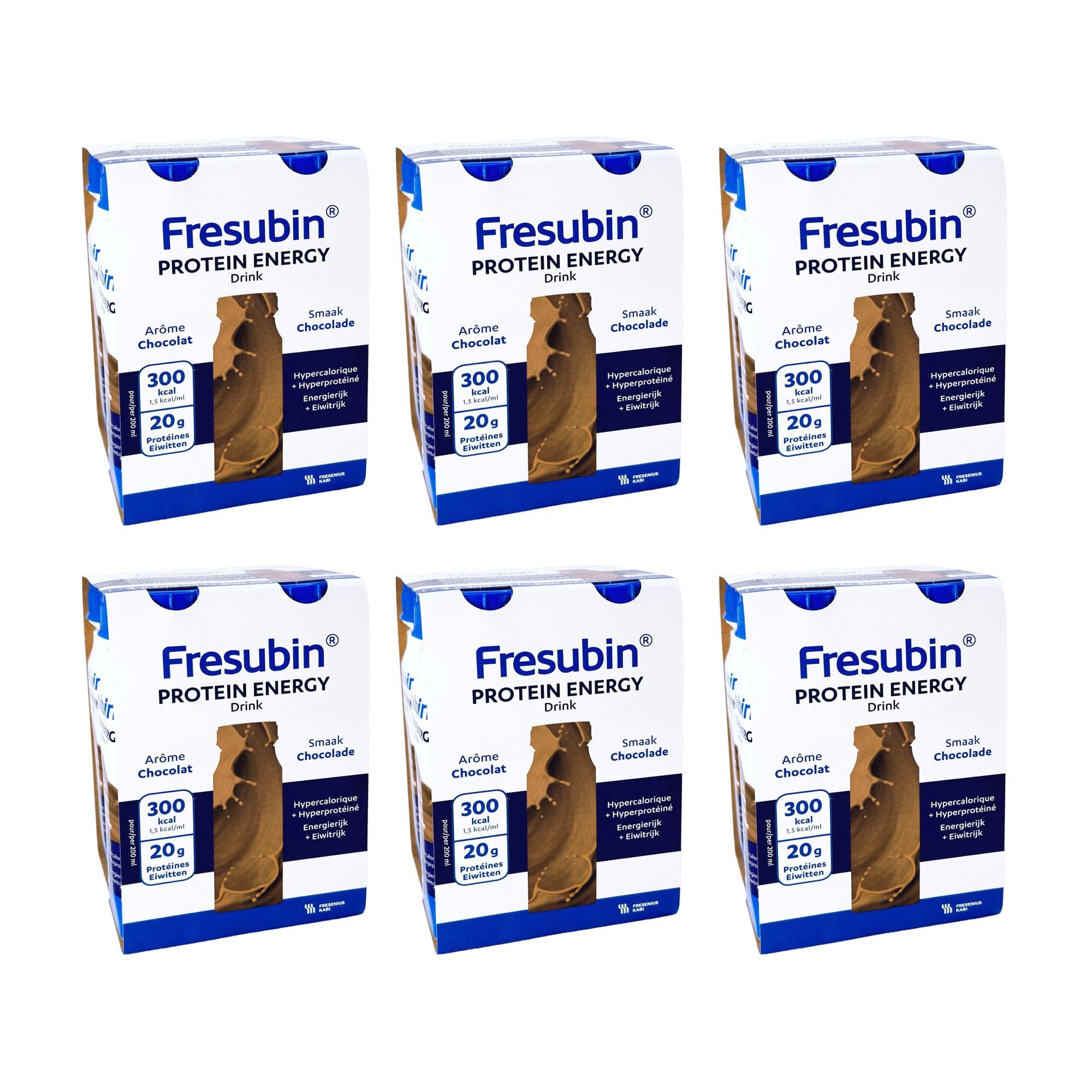 Fresubin PROTEIN ENERGY Drink Schokolade 24x200ml- Hochkalorische Trinknahrung mit 20g Eiweiß von Fresenius Kabi, 300 kcal pro Flasche, glutenfrei, ideal bei Mangelernährung und erhöhtem Proteinbedarf
