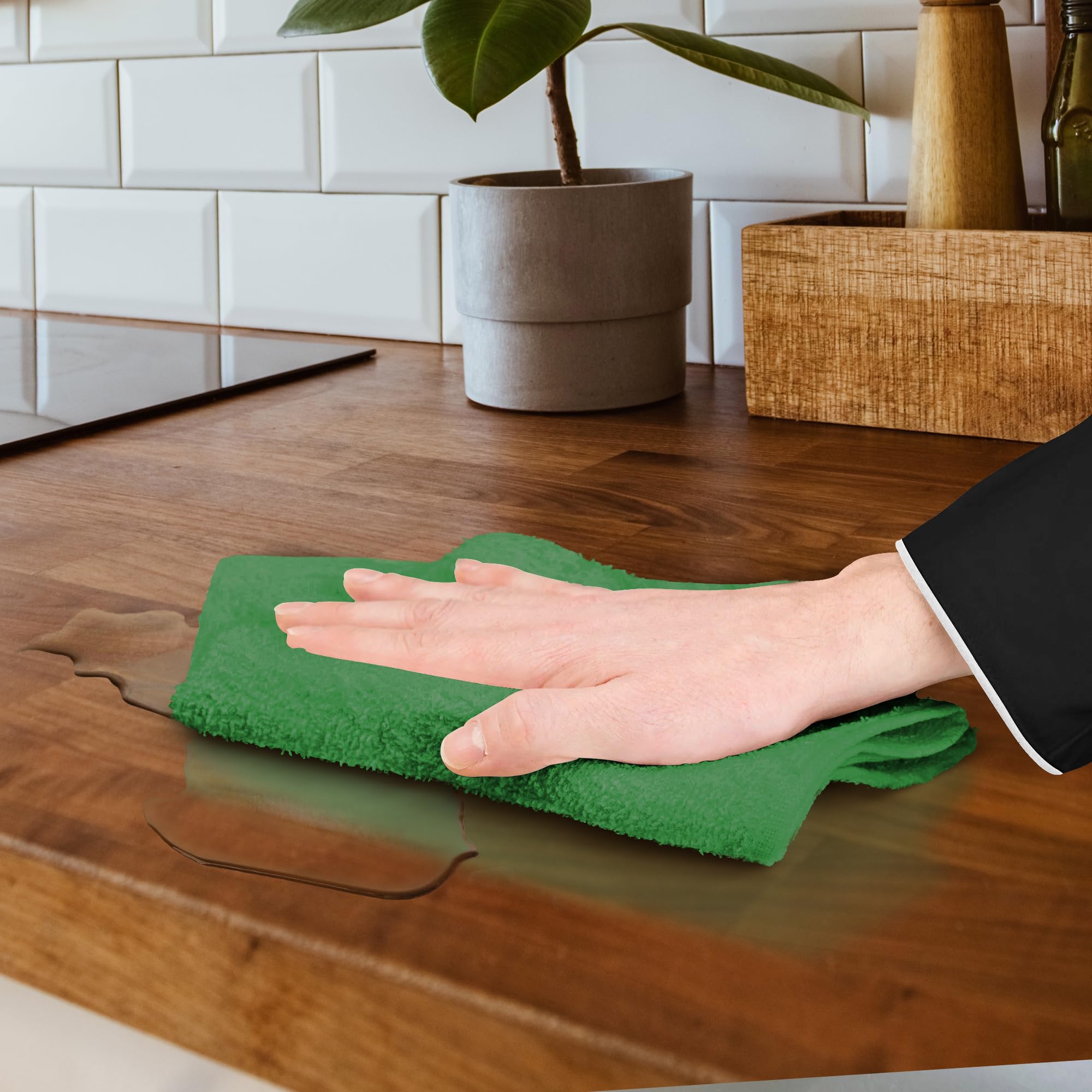 Avalon Towels Frottee-Wischtücher (Vorteilspackung, 60 Stück), Größe 35,6 x 43,2 cm, saugfähig und langlebig, Mehrzweck-Reinigungstücher, Baumwoll-Reinigungstücher, Küchenlappen, wiederverwendbare