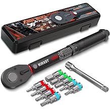 1/4" Drive Torque Wrench 20-260In.-Lb./2.96-29.4Nm, Two-way Adjustable 72-tooth Click Torque Wrench, Dual Scale, 3% Accuracy Wrench, Suitable for Maintenance Bicycles, Cars and Trucks
