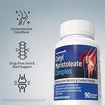 NANOWELL, Cetyl Myristoleate Complex, CMO, Ultra Support for Relief from Joint Discomfort and Stiffness, Advanced Joint Mobility & Comfort Formula 90 Capsules