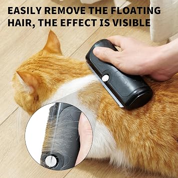 Dog & Cat Deshedding Brush for Short & Medium Coats, Black