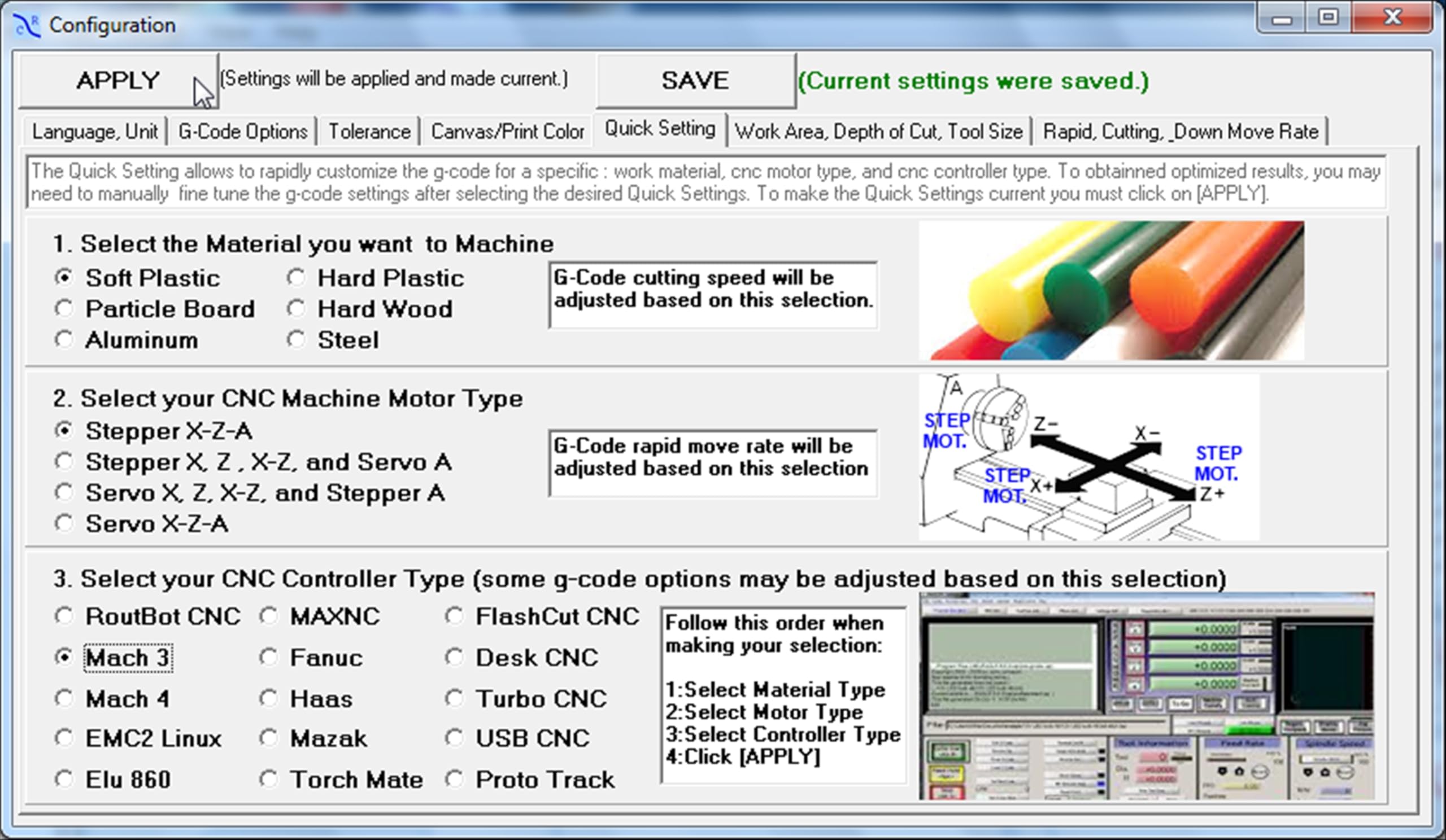 CAD CAM Lathe Software CNC 3040 6040 6090 Mach 3 Linux GRBL plus tutorial videos RoutCad Standard. Three easy steps integrated CAD+CAM program: 1-design, 2-define machine sequence, 3-export g-code.