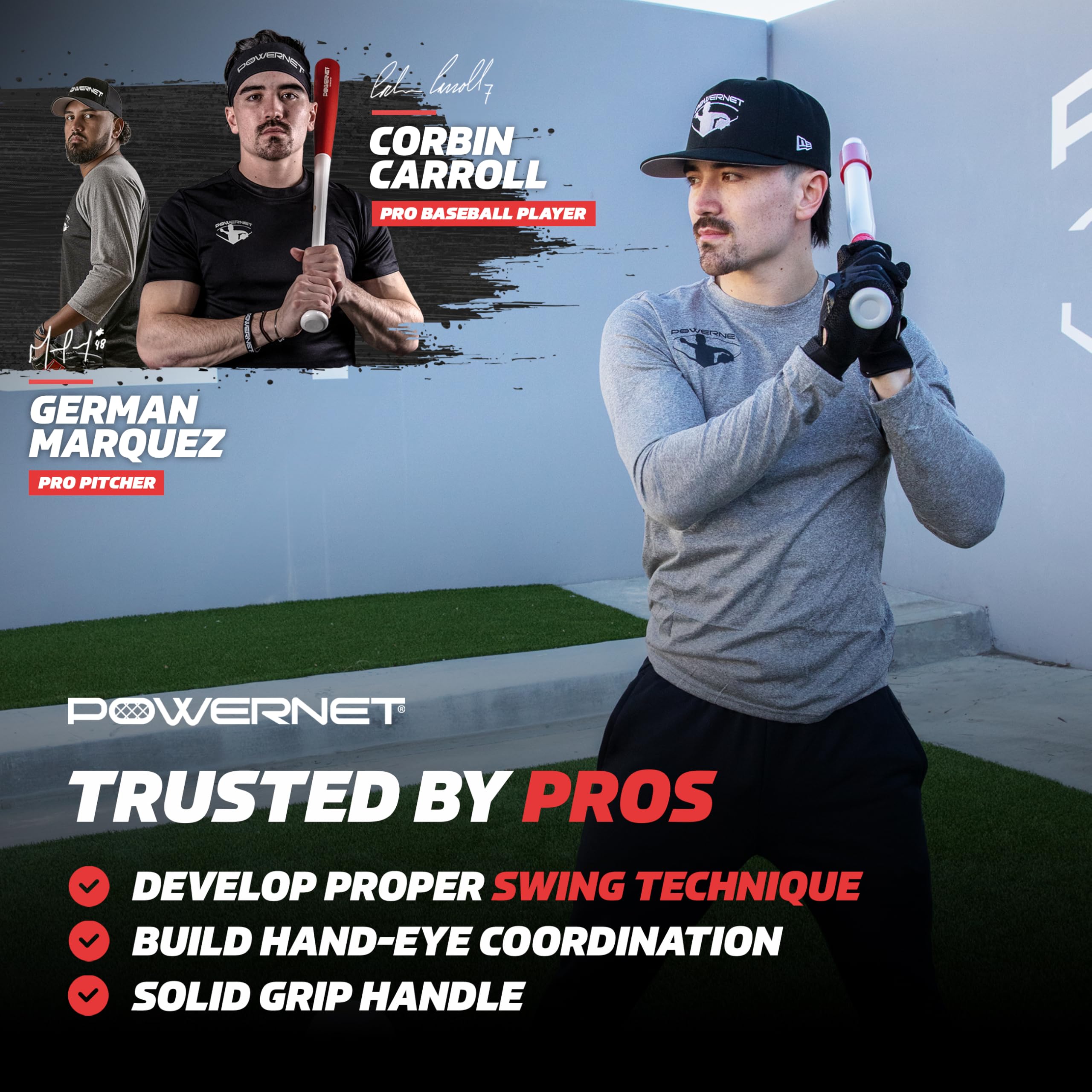 PowerNet Sweet Spot Softball-Baseball-Schlagtrainer-Schläger, entwickelt die richtige Schwungtechnik und Schlagort, Baseball-Trainer-Schläger, Schlagübungsausrüstung (68,6 cm/680,4 g, 78,7 cm/794,8 g