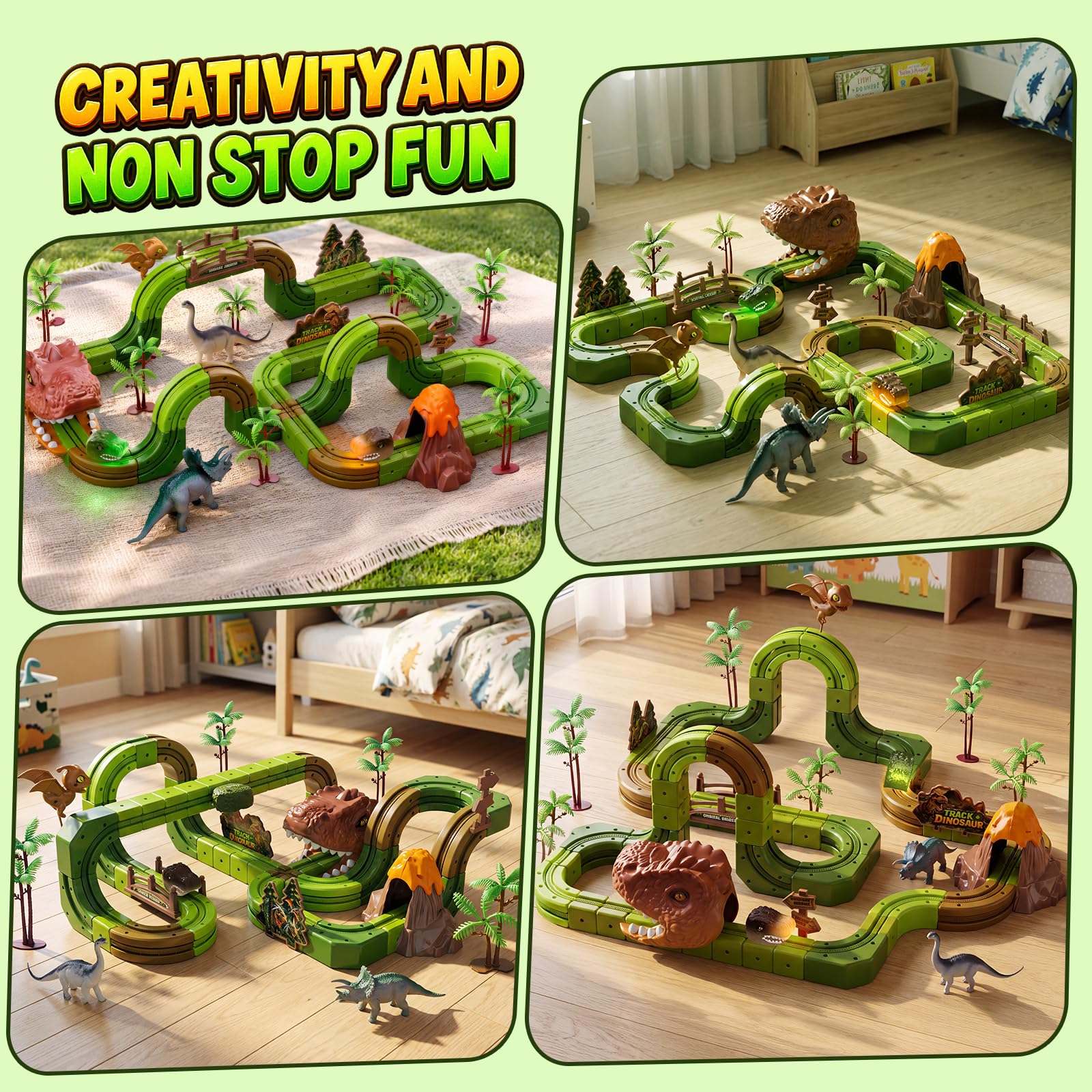 Dinosaur Train Set for Kids - Electric & Flexible -5