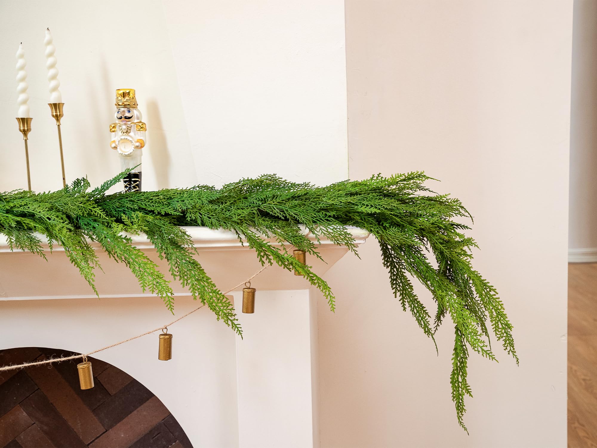 6FT Artificial Cedar Garland,Realistic Christmas Pine Garland for Mantle