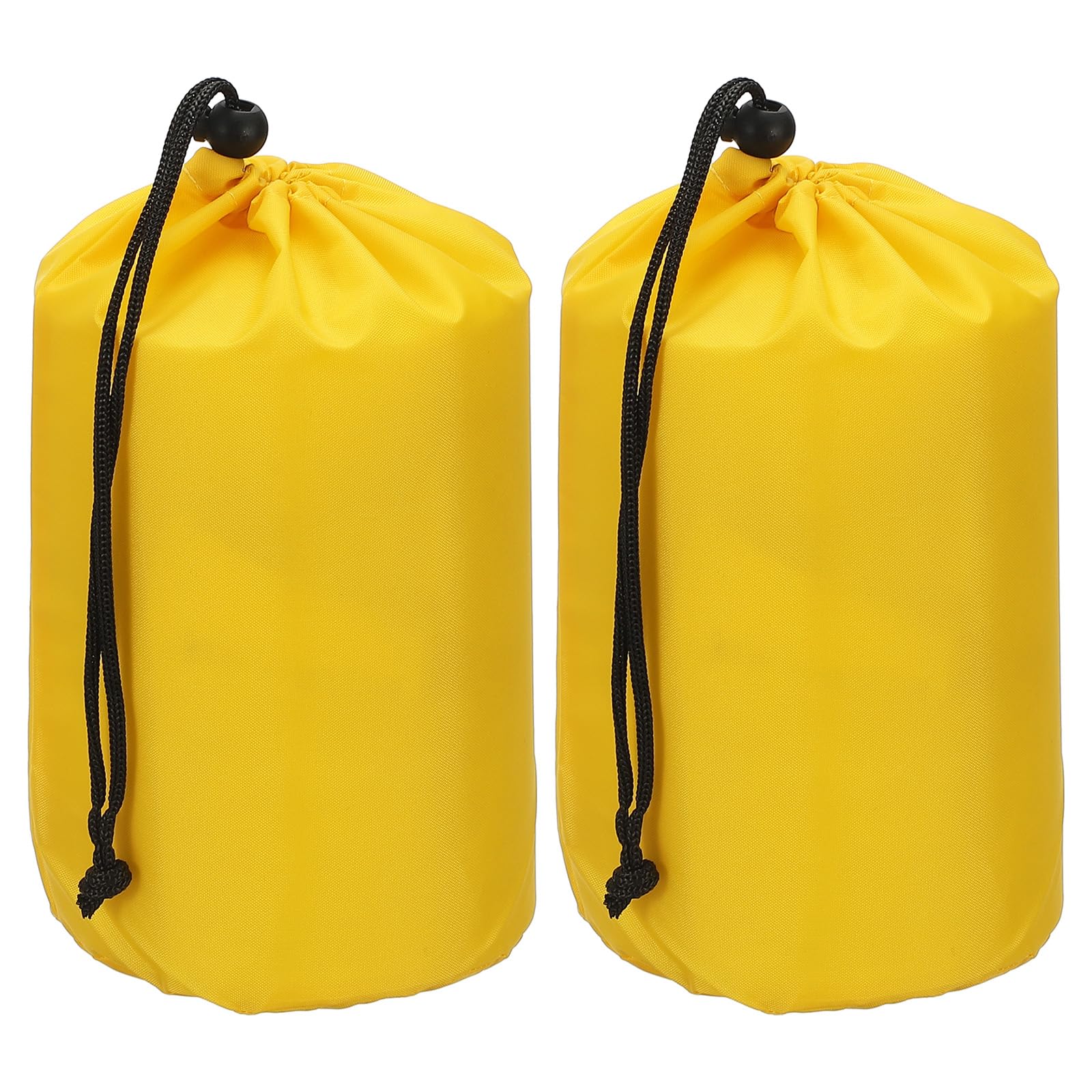 PATIKIL Stuff Sack, 2 Pcs 9 x 17 Inch Waterproof Outdoor Storage Sack Portable Drawstring Dust Flap Bag Lightweight Sleeping Bag for Camping Hiking Travel, Yellow