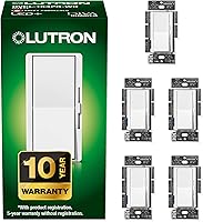 Vista 18 de Lutron Diva LED+ Interruptor Regulador de Luz para Bombillas LED Regulables, Halógenas e Incandescentes, 150 Vatios, Unipolar o 3 Vías, Almendra