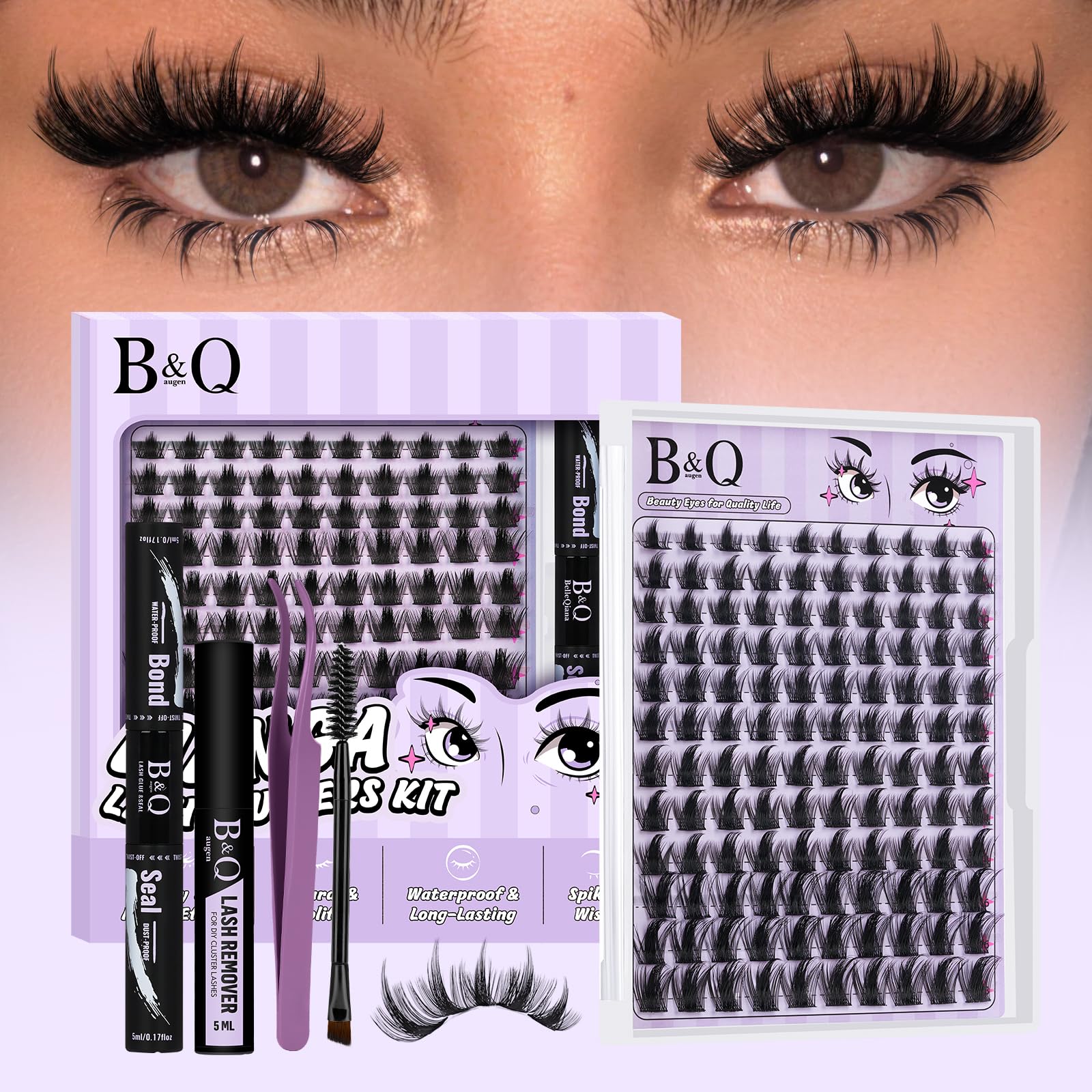 Amazon.com: B&Q Manga Lash Clusters Kit DIY 8-18mm Reusable