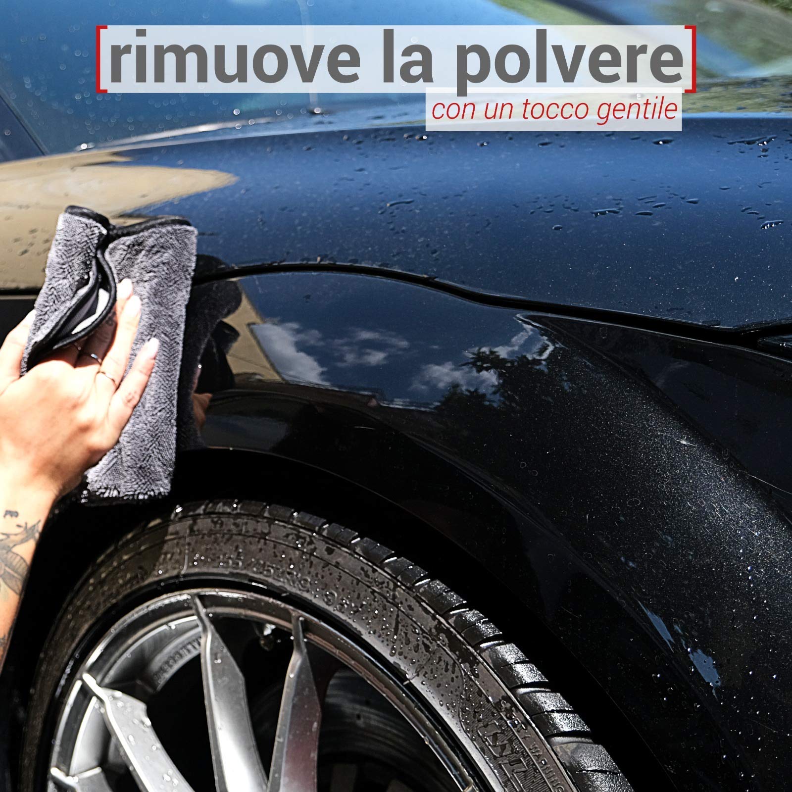 Panno Asciugatura Auto Core Detail - Microfibra Ultra Assorbente 600 Gsm, 60x40 Cm, Per Detailing - Foto 7