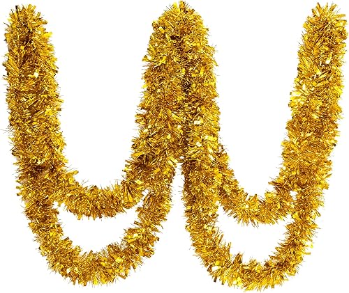 Guirnalda de oropel de 26.2 pies para decoración de árbol de vacaciones, pared, hogar, oficina, evento, Navidad, cumpleaños, bodas, decoraciones de