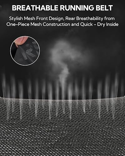 Miniatura 3 de WATERFLY Riñonera para correr con 3 bolsillos, transpirable, para hombres y mujeres, para ejercicio, fitness, soporte para teléfono, se adapta a