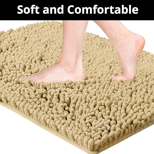 Miniatura 3 de Alfombras de baño, extra suaves y absorbentes, antideslizantes, felpilla de lujo, alfombras de felpa para bañeras, ducha y debajo del fregadero,