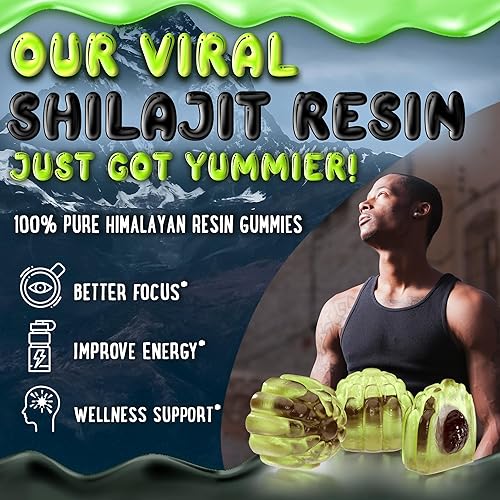 Miniatura 3 de Gomitas puras de Shilajit del Himalaya, resina de grado dorado de alta potencia, refuerzo de energía y apoyo inmunológico para hombres y mujeres con