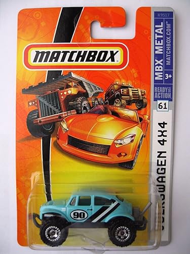 Qiyun Matchbox Volkswagen 4x4 Teal Variant 2008 MBX Metal 61 K9517 Offroad Race Car