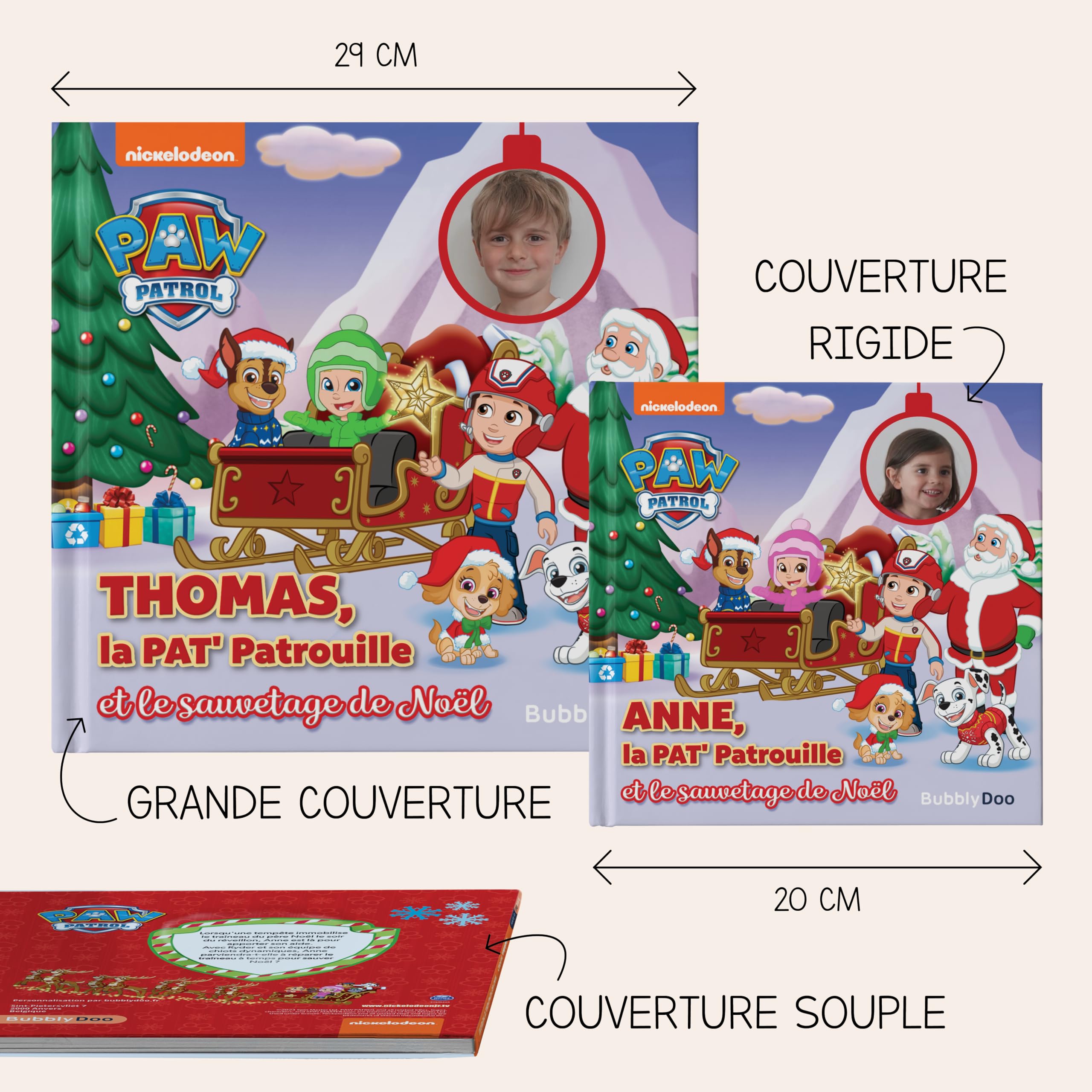 Livre personnalisé pour enfants BubblyDoo La Pat' Patrouille sauve Noël 2-8 ans