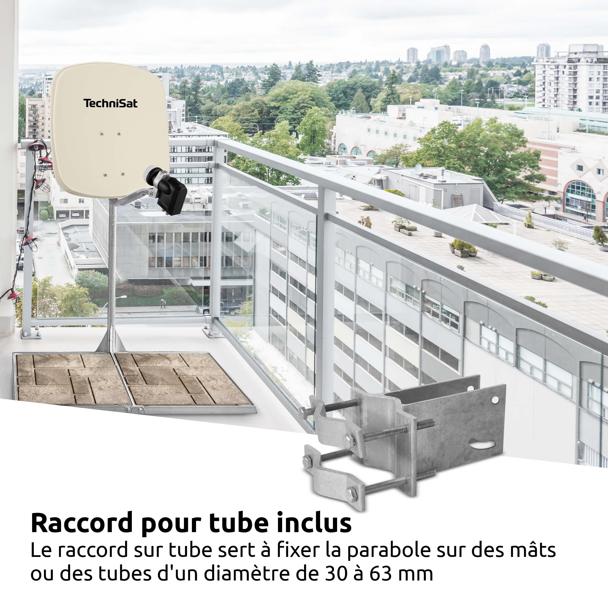 TechniSat DIGIDISH 45 – Antenne Satellite pour 4 utilisateurs, Beige
