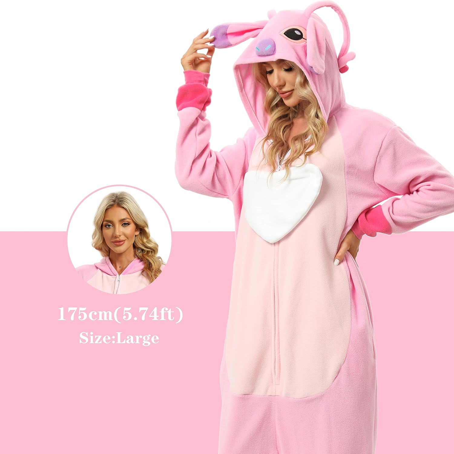 NAITOKE Adult Animal Onesie Halloween Costume Cosplay One-Piece Pajamas Women Man Teens - Image 3