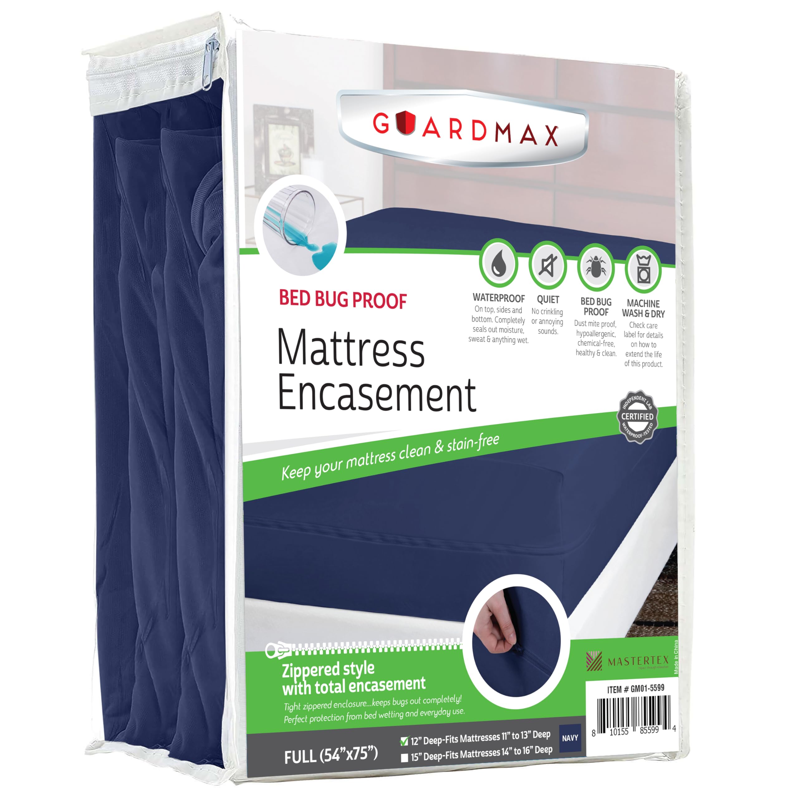 Guardmax Full Mattress Protector Zippered, Bed Bug Mattress Cover