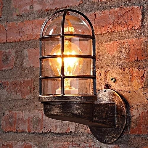 Miniatura 3 de Creative Wrought Iron Glass Wall Lamp - Retro Industrial Style Wall Sconce for Bar and Bedroom, E27