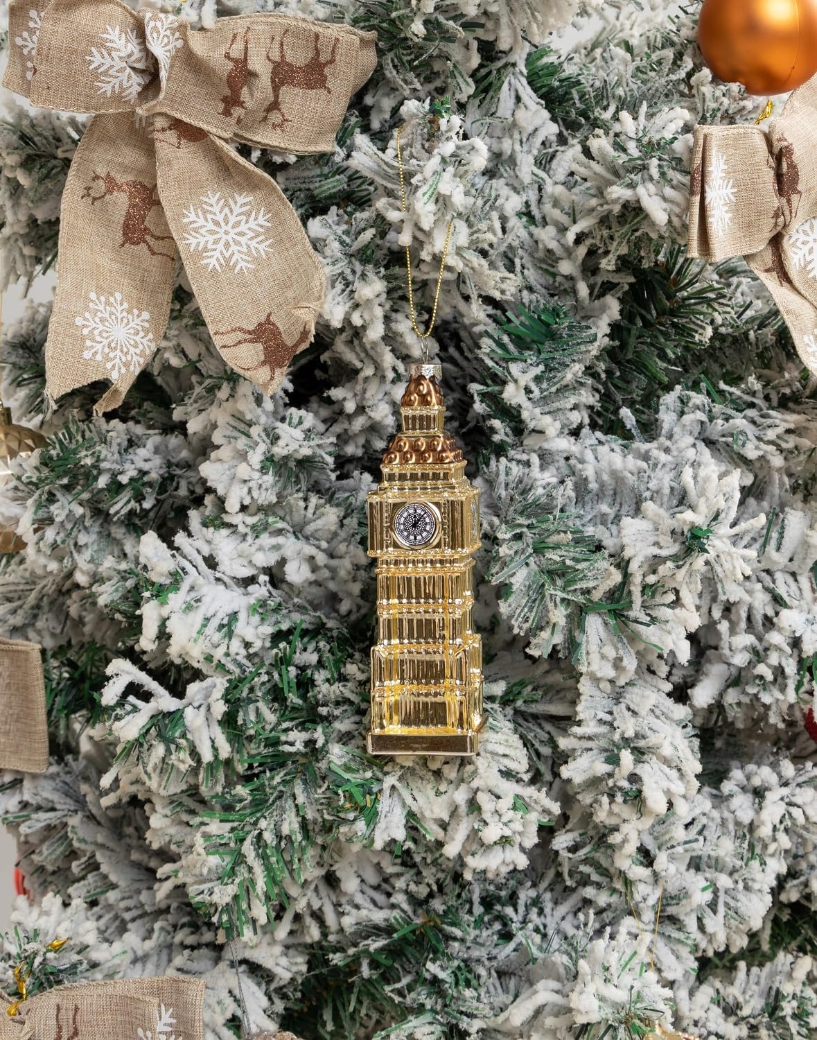 2 Count Blown Glass London Big Ben Christmas Ornaments for Christmas Tree - Image 4