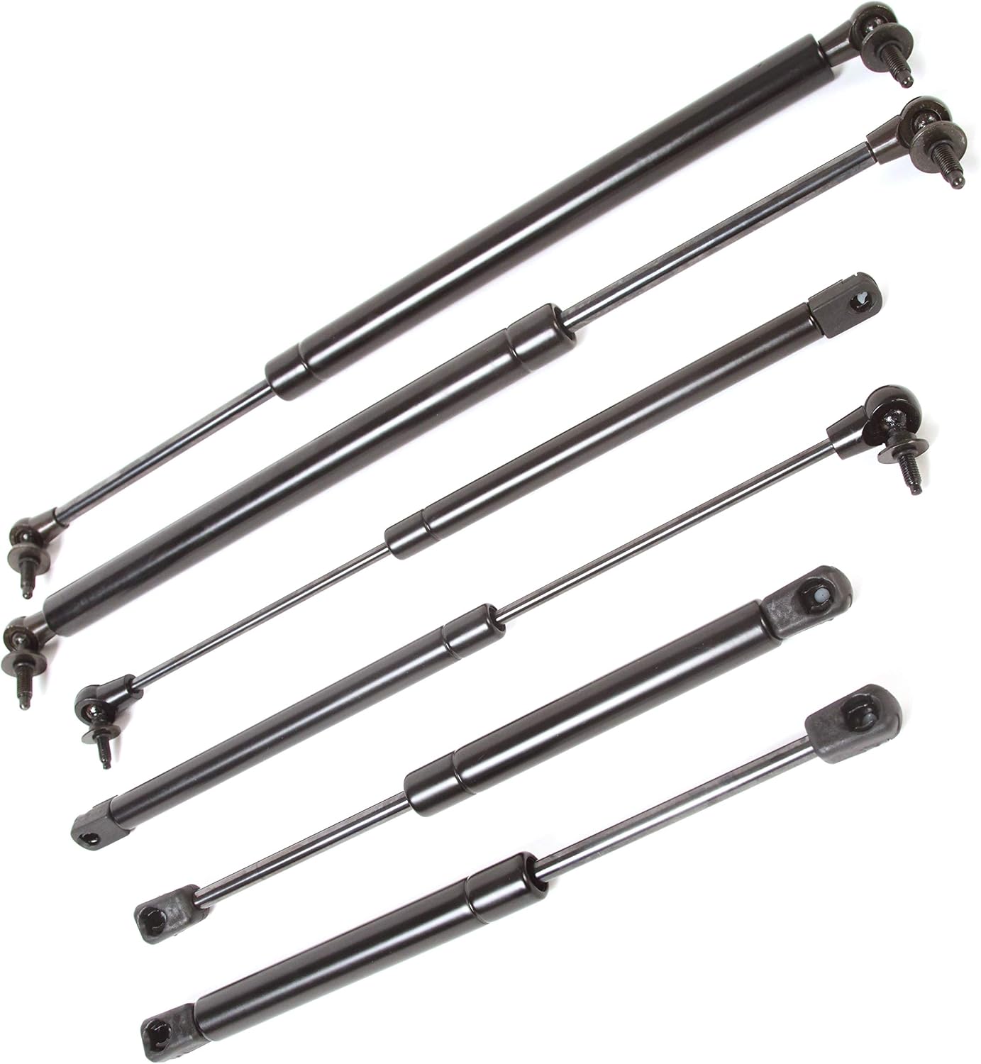 Red Hound Auto 6pc Combo KIT Compatible with Jeep 1999-2004 Grand Cherokee Prop Lift Rod Supports 2) Hood 2) Tailgate Liftgate Hatch Trunk 2) Rear Window Glass Door Set