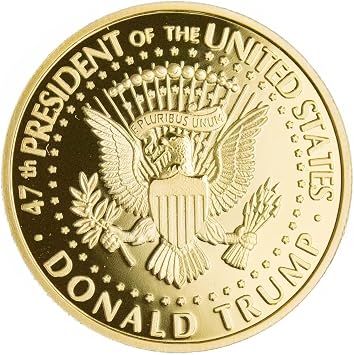 Trump 2024 Save America Gold-Plated Coin in Luxurious Velvet Display Case