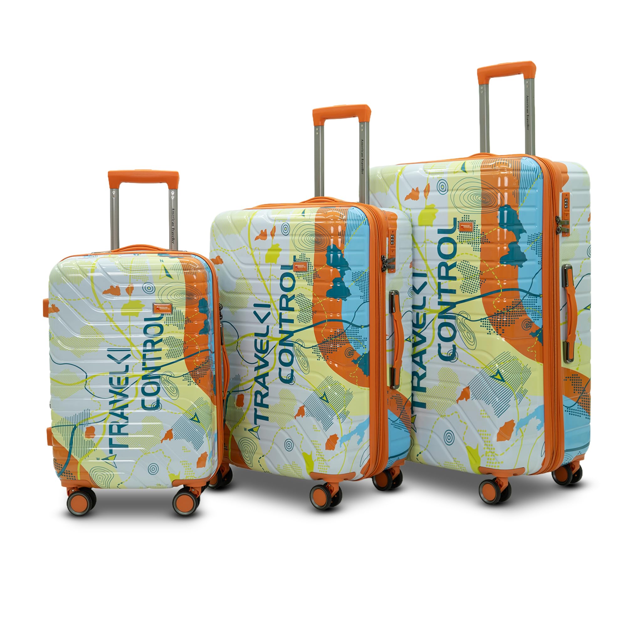 THE UPLAND Trolley Bag Set of 3 – Cabin, Medium, Large | Travel Suitcase Set | Durable Hard Shell | TSA-Type Lock | Spinner Trolley with Anti-Theft Zippers (3, Sky Blue(Light Blue))-image-41
