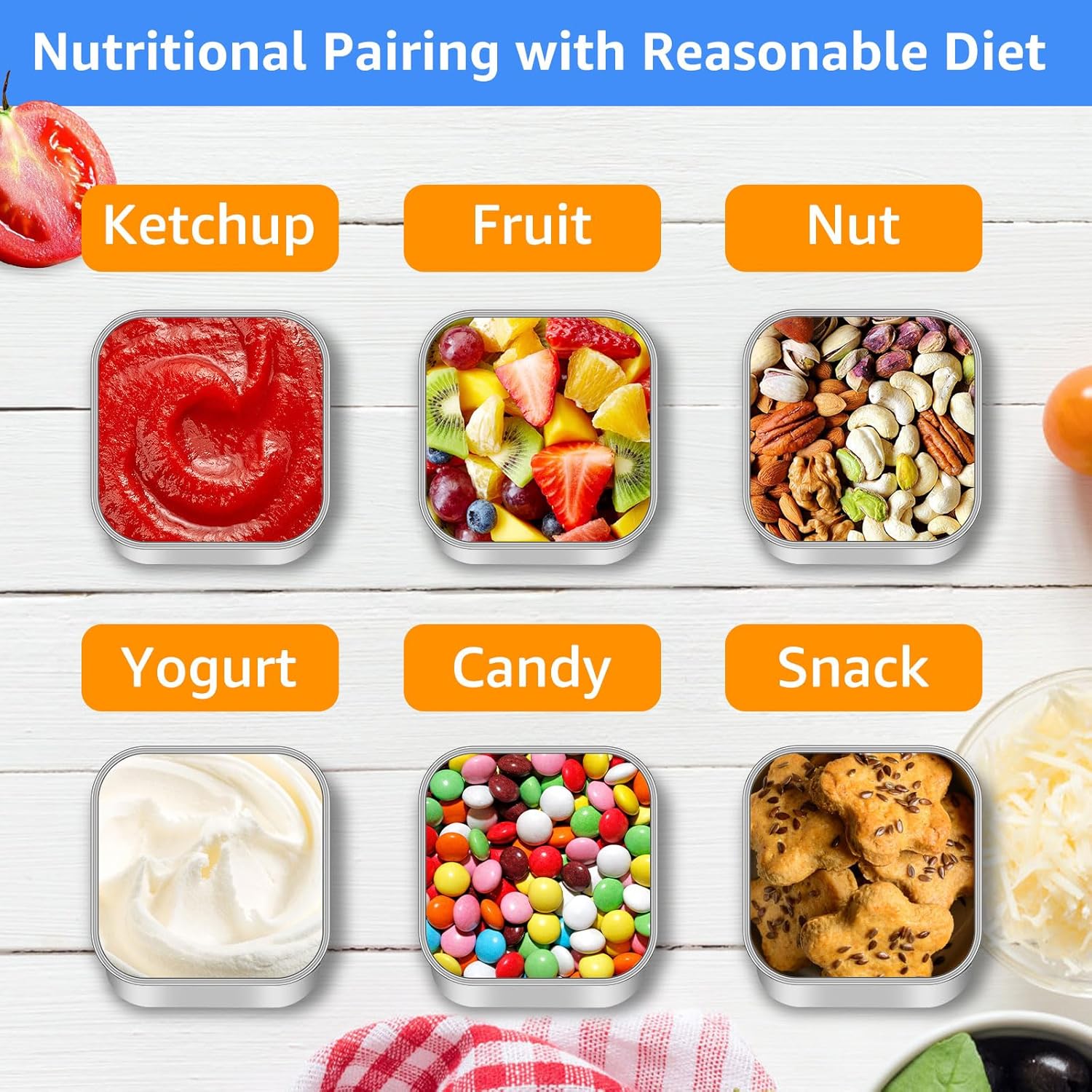 12 Pack 6oz Stainless Steel Snack Containers with Lids, Leak Proof Salad Dressing To Go Containers with Silicone Lids Stackable Reusable Meal Prep Condiment Sauce Cups for Lunch Box, Travel, Picnic