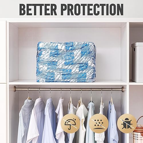 Miniatura 9 de TAILI Paquete de 6 bolsas de almacenamiento al vacío, bolsas de ahorro de espacio jumbo de 31 x 40 x 15 pulgadas, bolsa de sellado al vacío Blue