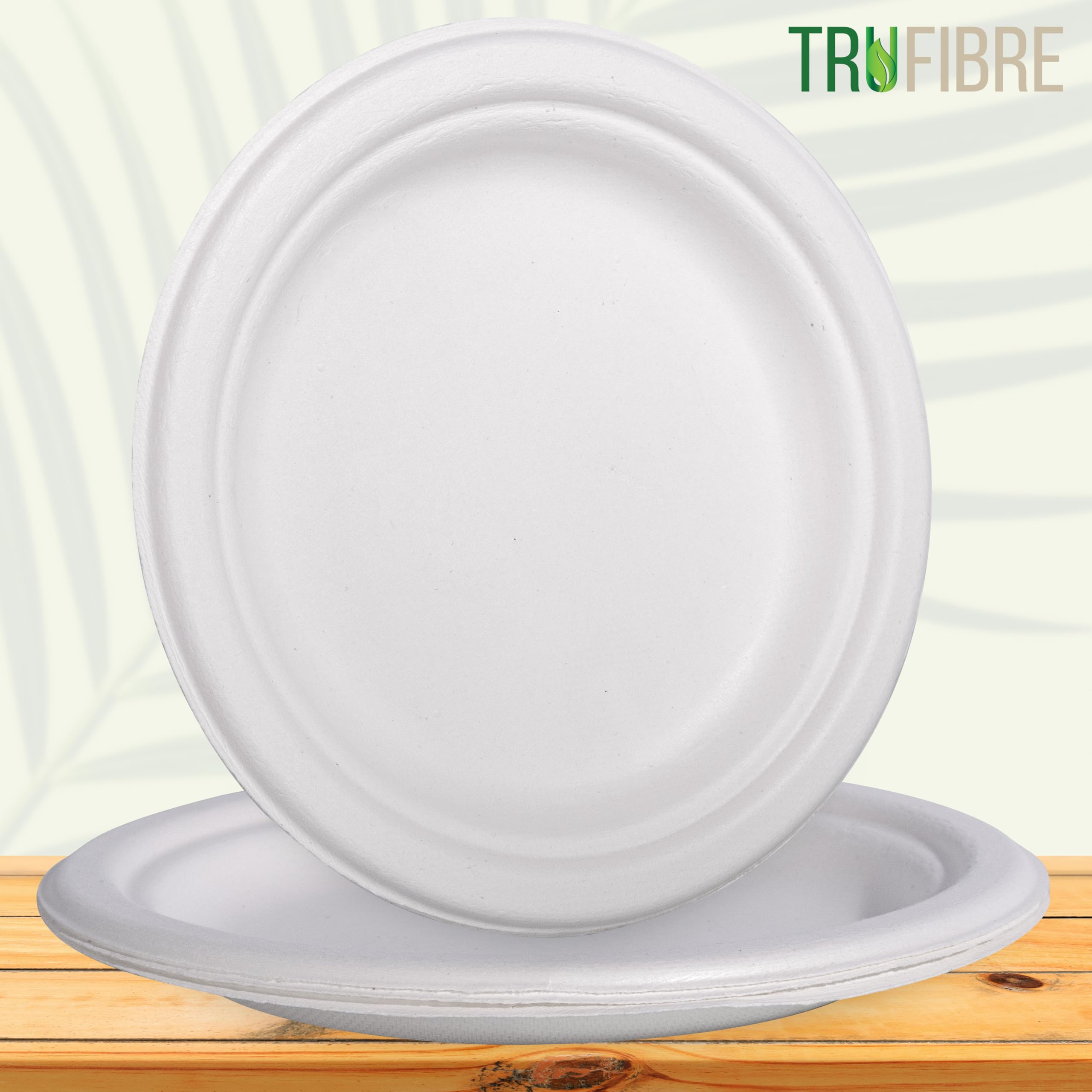 Platos de papel de 7 pulgadas, contenedor de alimentos compostable de bagazo, desechable, apto para microondas para almuerzo, cena, fiesta, suministros, eventos, a granel, paquete de 125