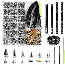 609 Pcs Rivets for Leather, Dome Punk Rivets Studs with Screw, 4 Claws Round Stud Punk Rivet, Button Closure for Clothing DIY Leather Crafts Hats Jeans Shoes