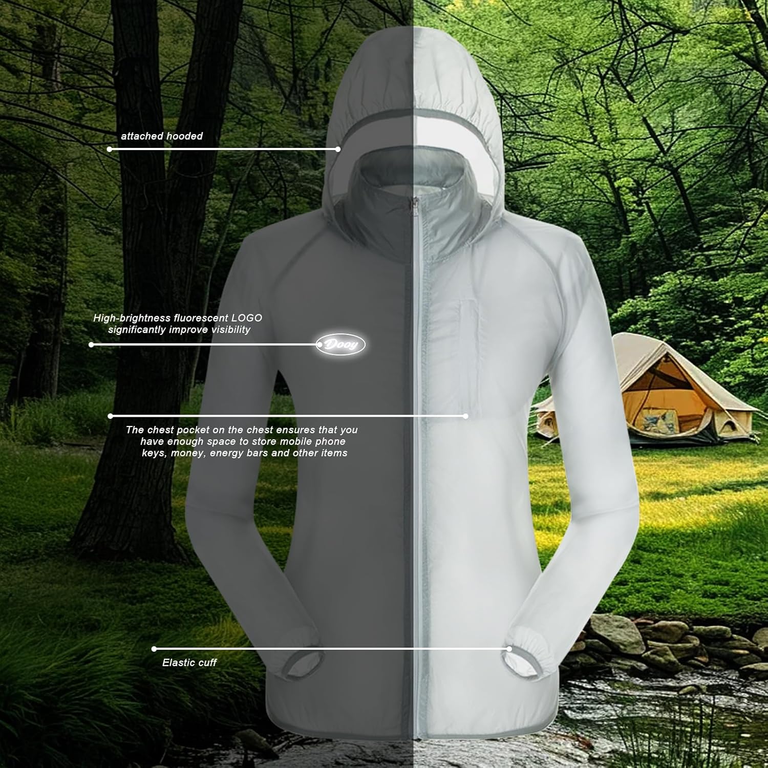 UPF 50+ Sun Protection Jacket Zip Up Hoodie Hiking Fishing Cycling Long Sleeve Outdoor Shirts For Men & Women - Image 3