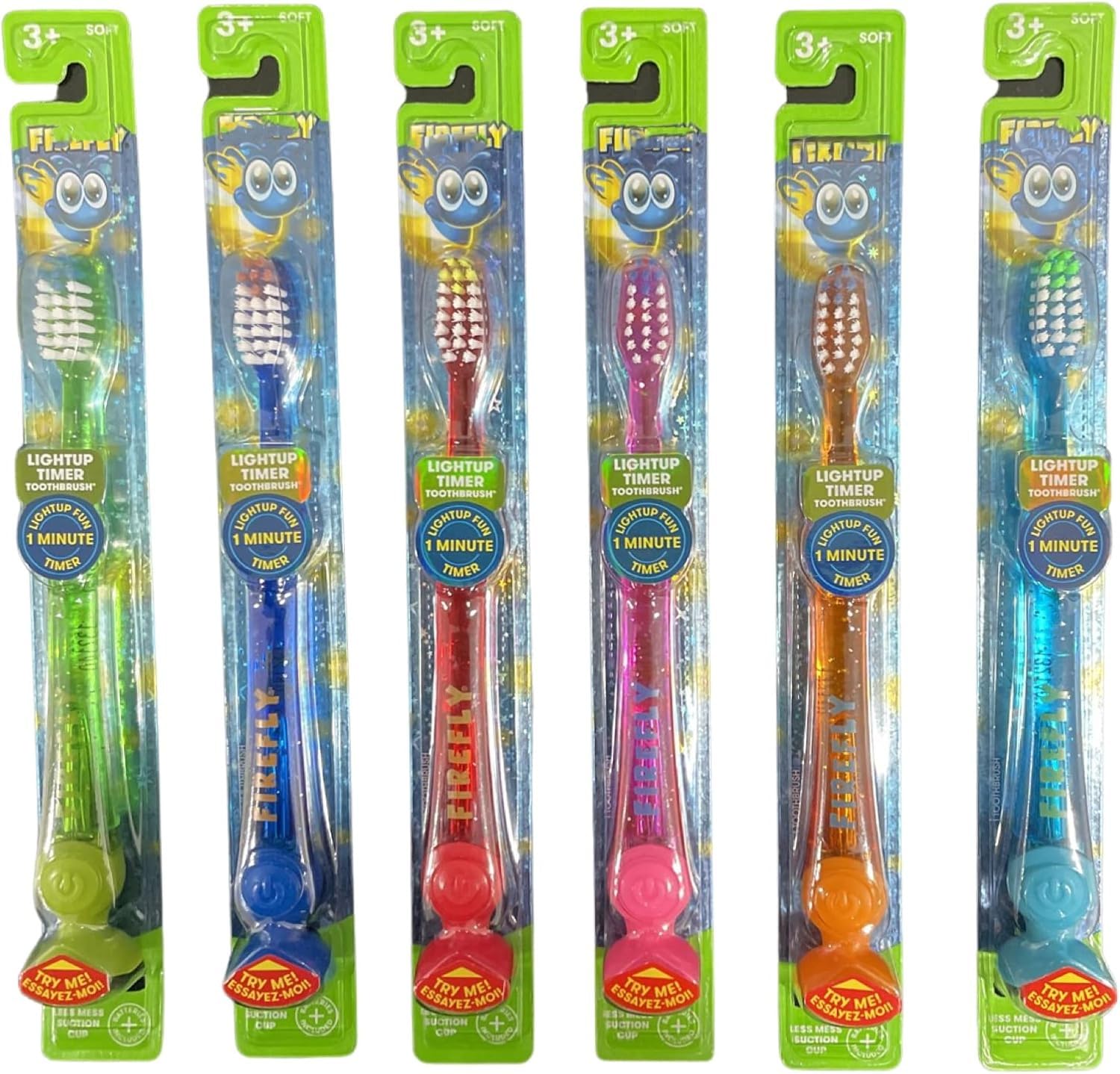 Firefly 540966N - Spazzolino da denti per bambini con ventosa, 12 pezzi