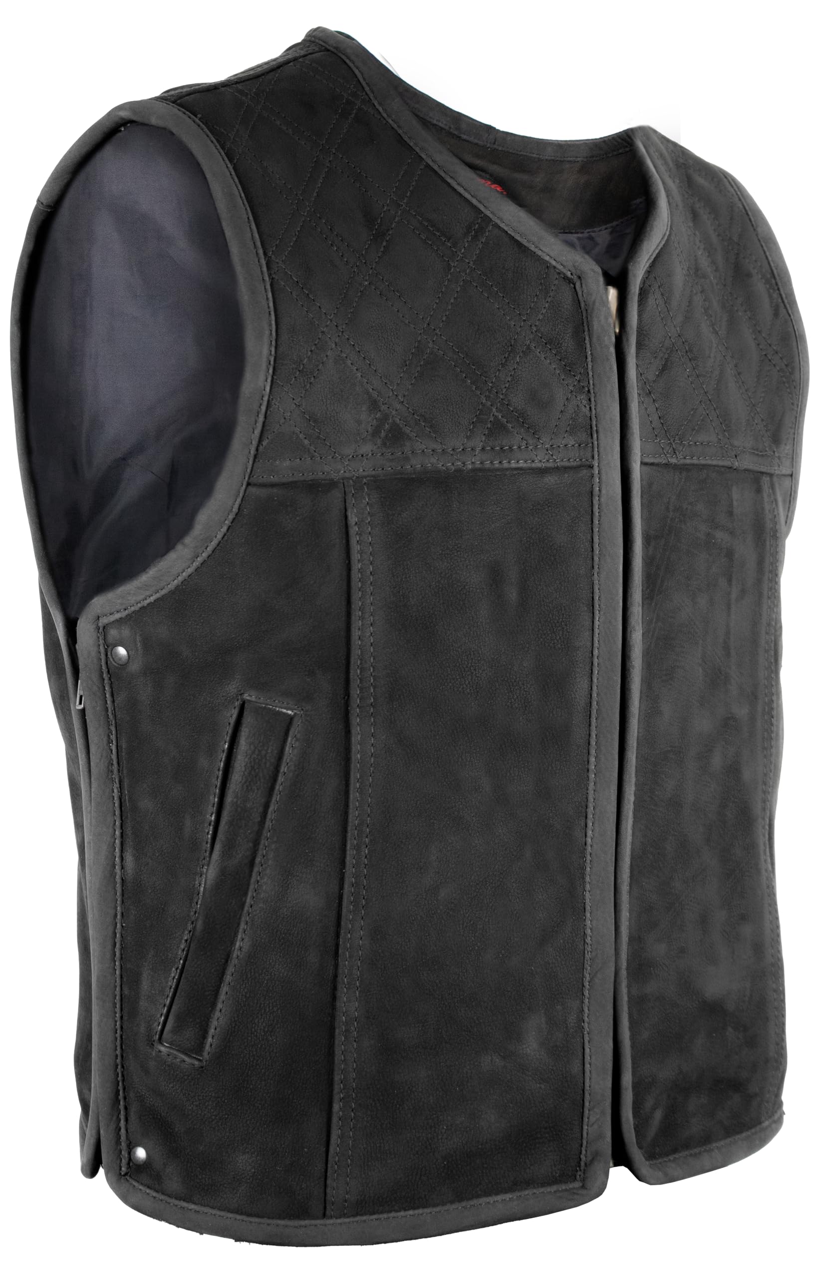 Motorrad-Lederweste In Camo - Perforiert Mit 4 Taschen